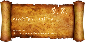 Virágh Klára névjegykártya
